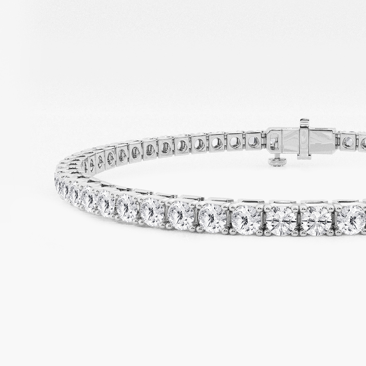 Additional Image 1 for  7 ctw Round Lab Grown Diamond Four Prong Box Tennis Bracelet - 6.5 Inches