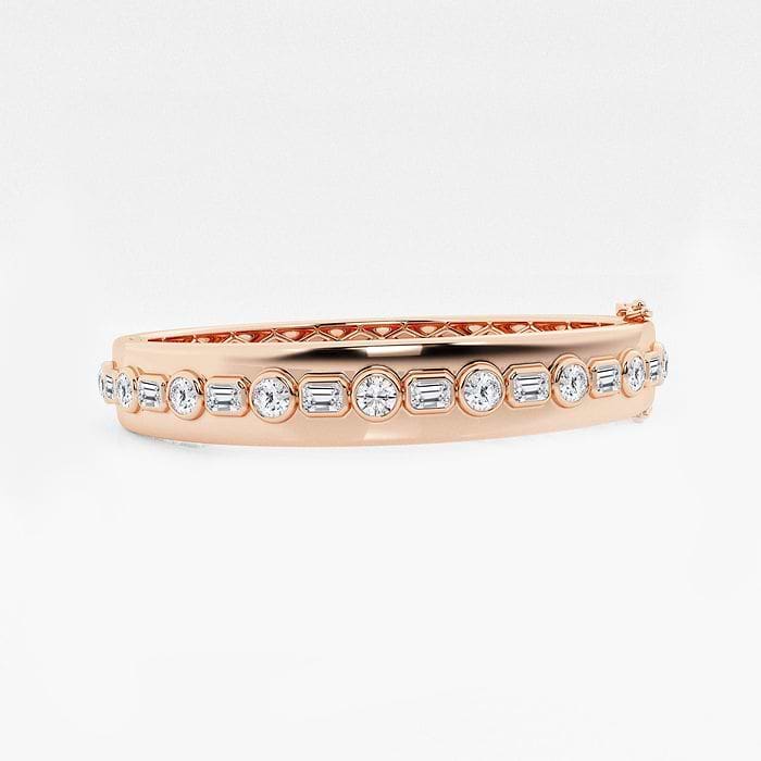Round and Emerald Bangle Bracelet