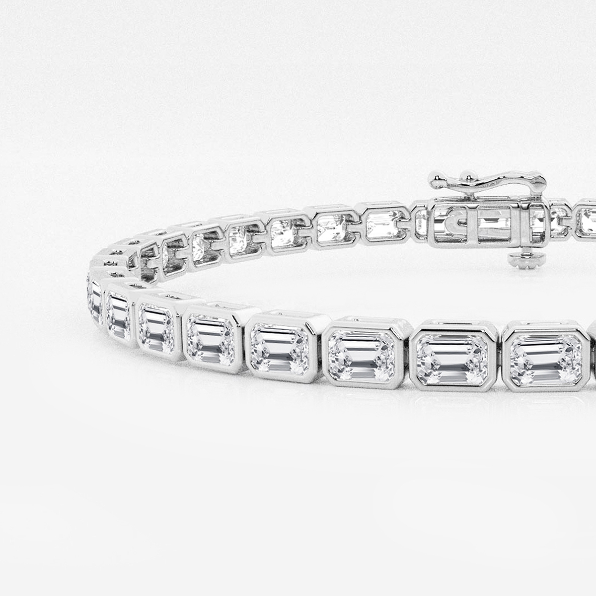 Additional Image 1 for  7 1/5 ctw Emerald Lab Grown Diamond East-West Bracelet - 6 Inches