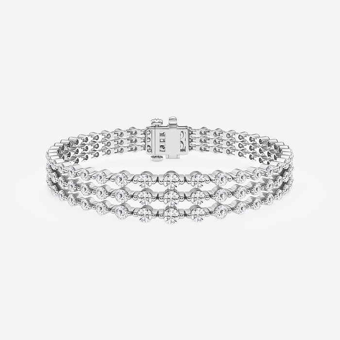 32 1/2 ctw Round Lab Grown Diamond Multi-Row Flex Cuff