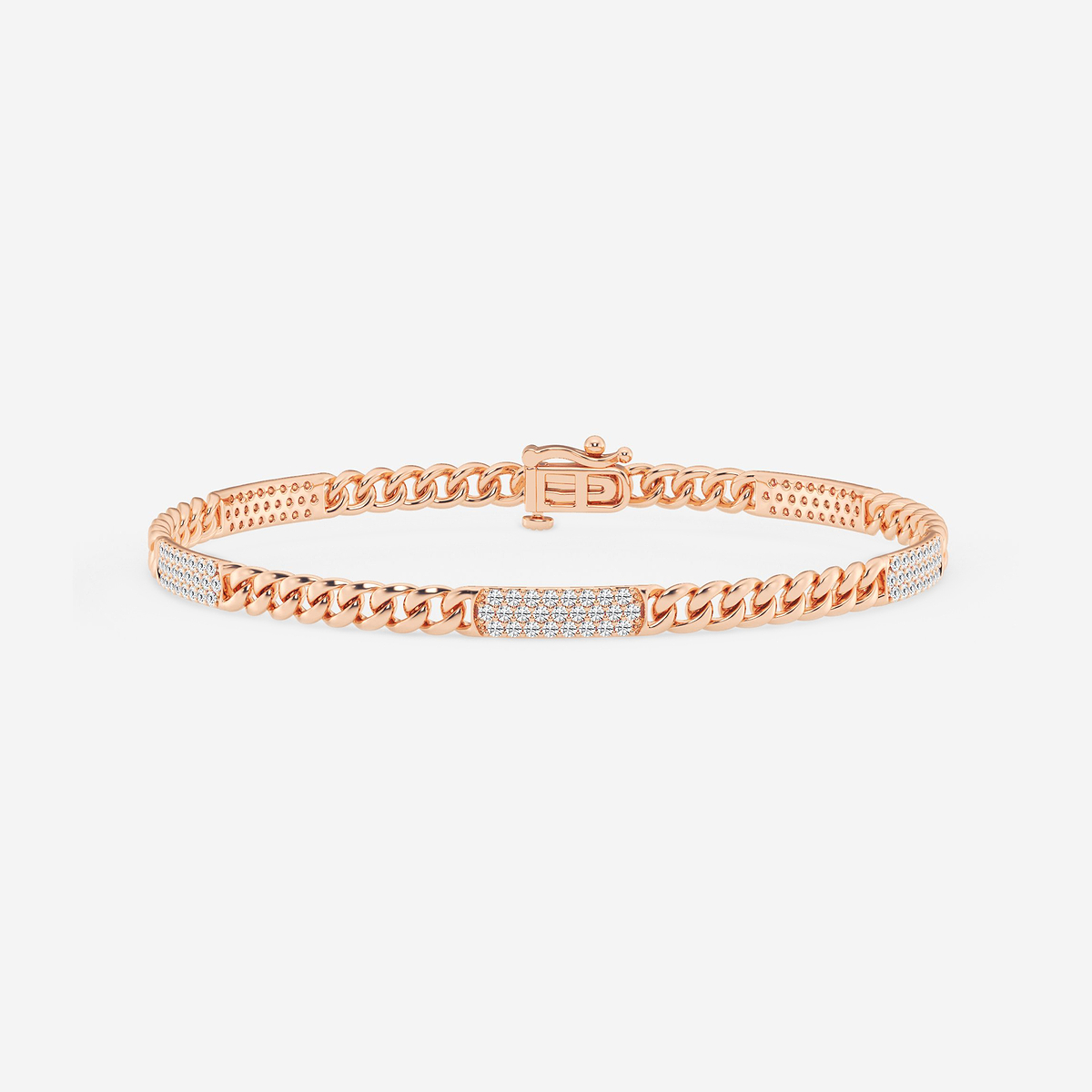 1 1/4 ctw Round Lab Grown Diamond Cuban Link Bracelet - 10 Inches