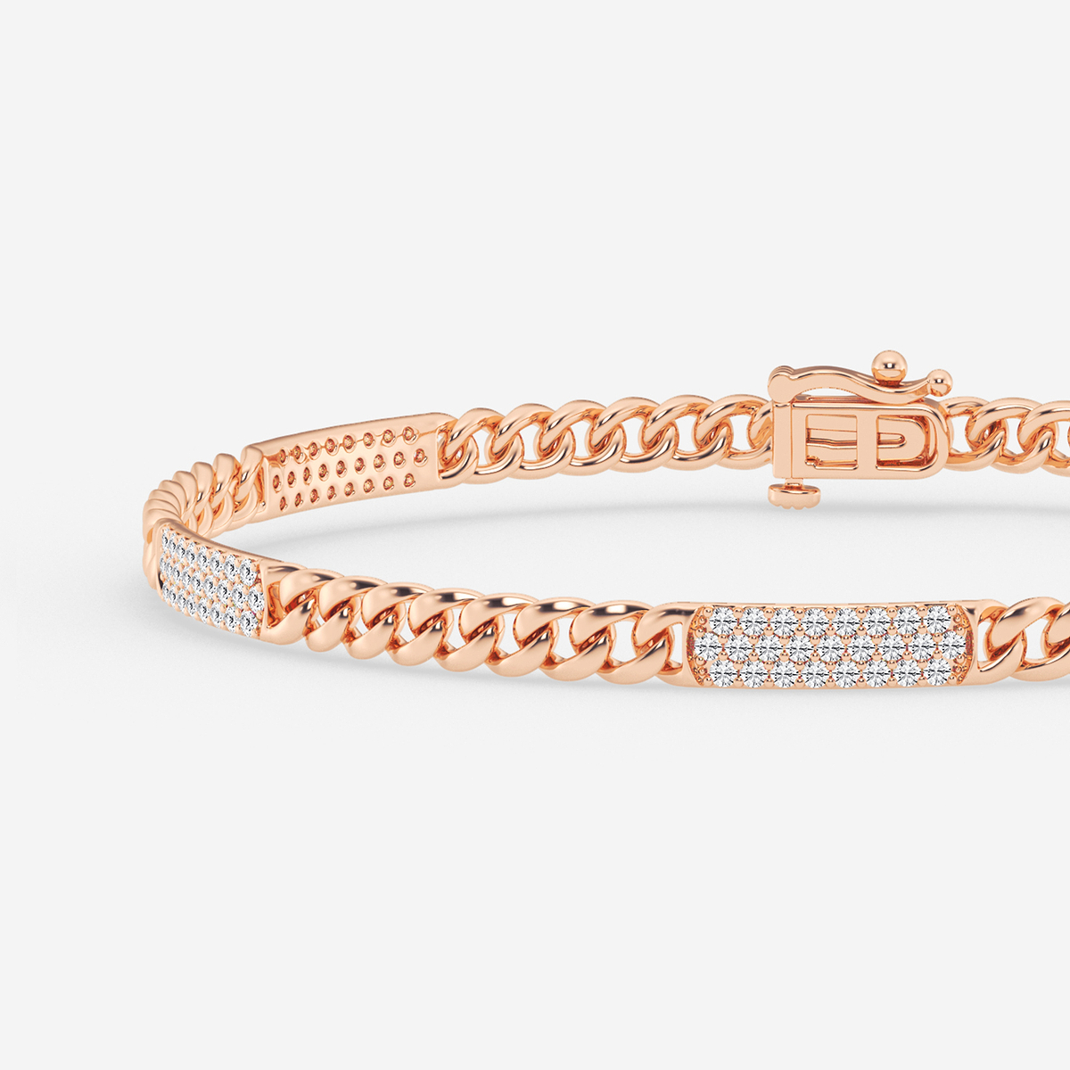 Additional Image 1 for  1 1/4 ctw Round Lab Grown Diamond Cuban Link Bracelet - 10 Inches