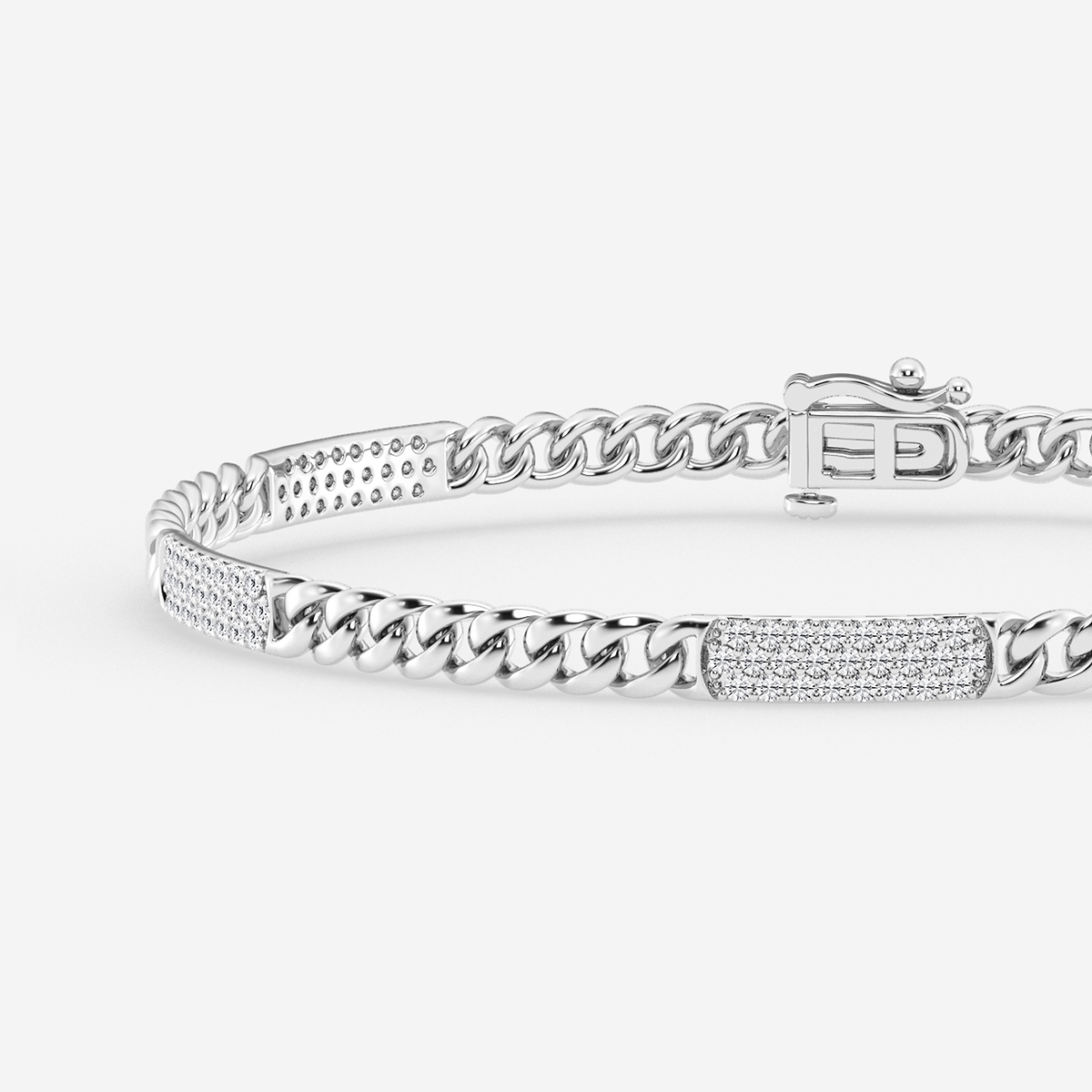 Additional Image 1 for  1 1/4 ctw Round Lab Grown Diamond Cuban Link Bracelet - 10 Inches