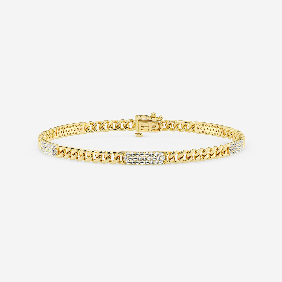 1 1/4 ctw Round Lab Grown Diamond Cuban Link Bracelet - 10 Inches