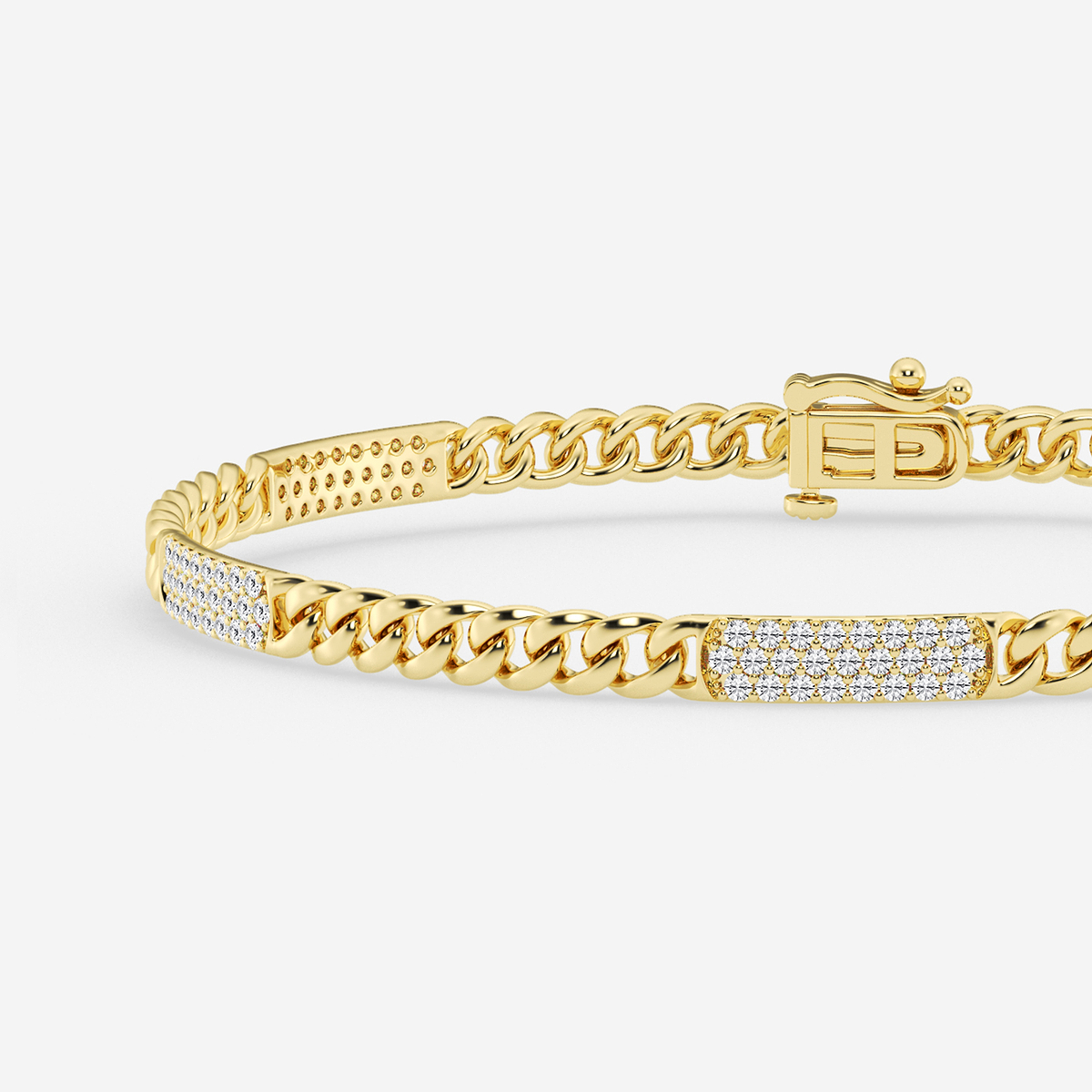 Additional Image 1 for  1 1/4 ctw Round Lab Grown Diamond Cuban Link Bracelet - 10 Inches