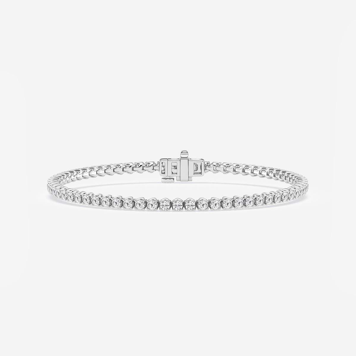 3 ctw Round Lab Grown Diamond Tulip Prong Tennis Bracelet - 7 Inches