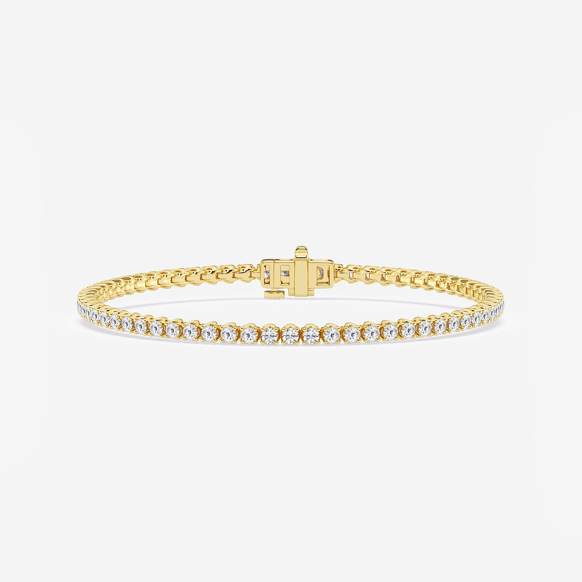 3 ctw Round Lab Grown Diamond Tulip Prong Tennis Bracelet - 7 Inches