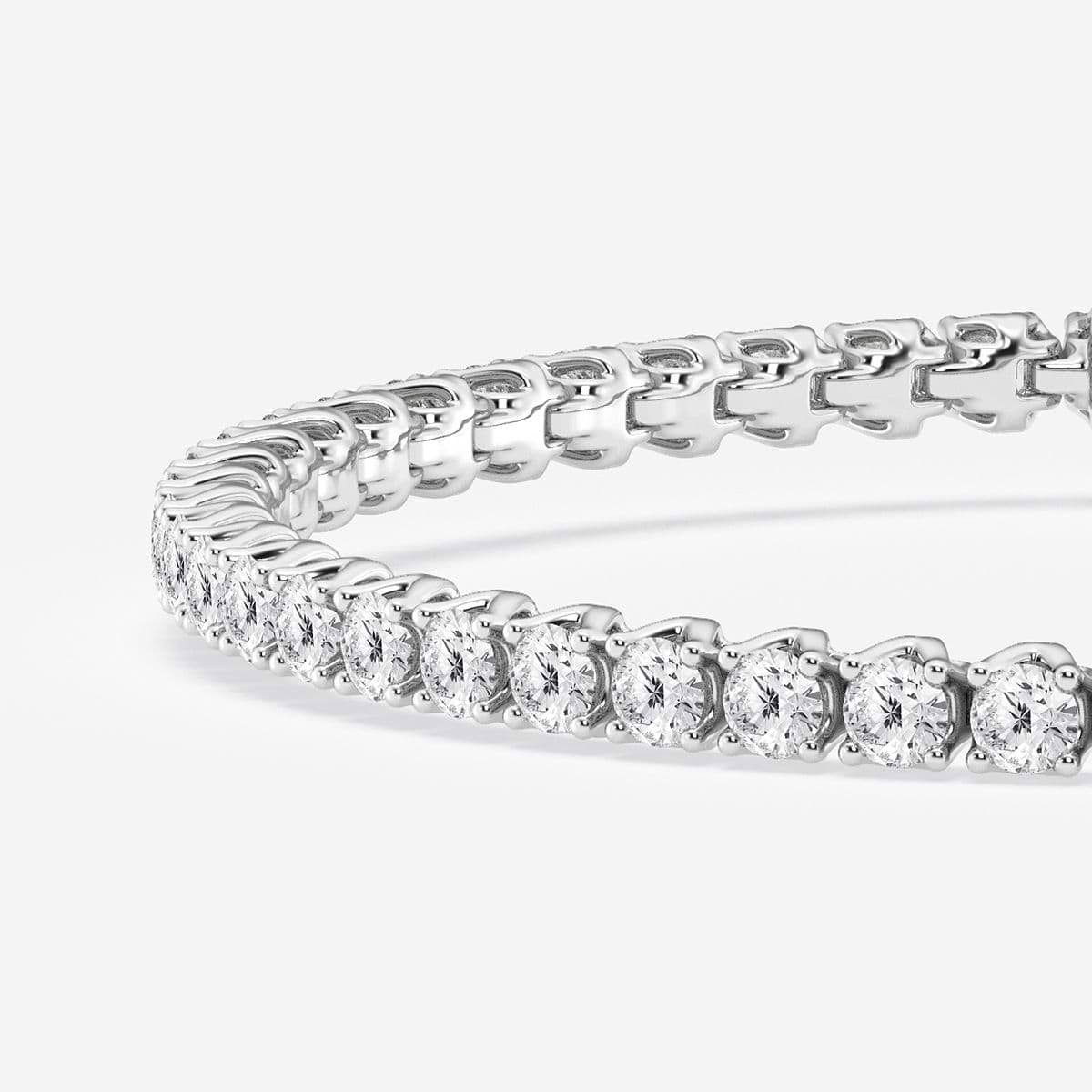 5 ctw Round Lab Grown Diamond Tulip Prong Tennis Bracelet - 7.5 Inches 14K White Gold, F, VS2