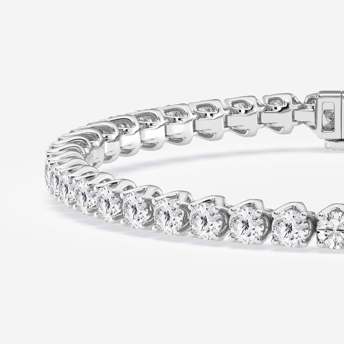 7 ctw Round Lab Grown Diamond Tulip Prong Tennis Bracelet - 7 Inches 14K White Gold, FG, VS2+