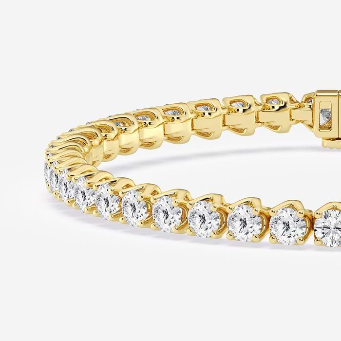 7 ctw Round Lab Grown Diamond Tulip Prong Tennis Bracelet - 7 Inches