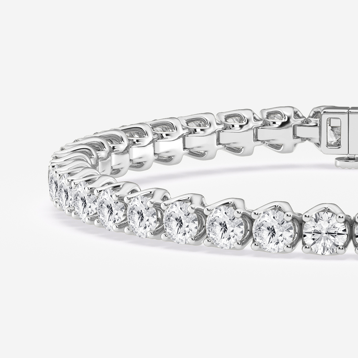 Additional Image 1 for  10 ctw Round Lab Grown Diamond Tulip Prong Tennis Bracelet - 6.0 Inches