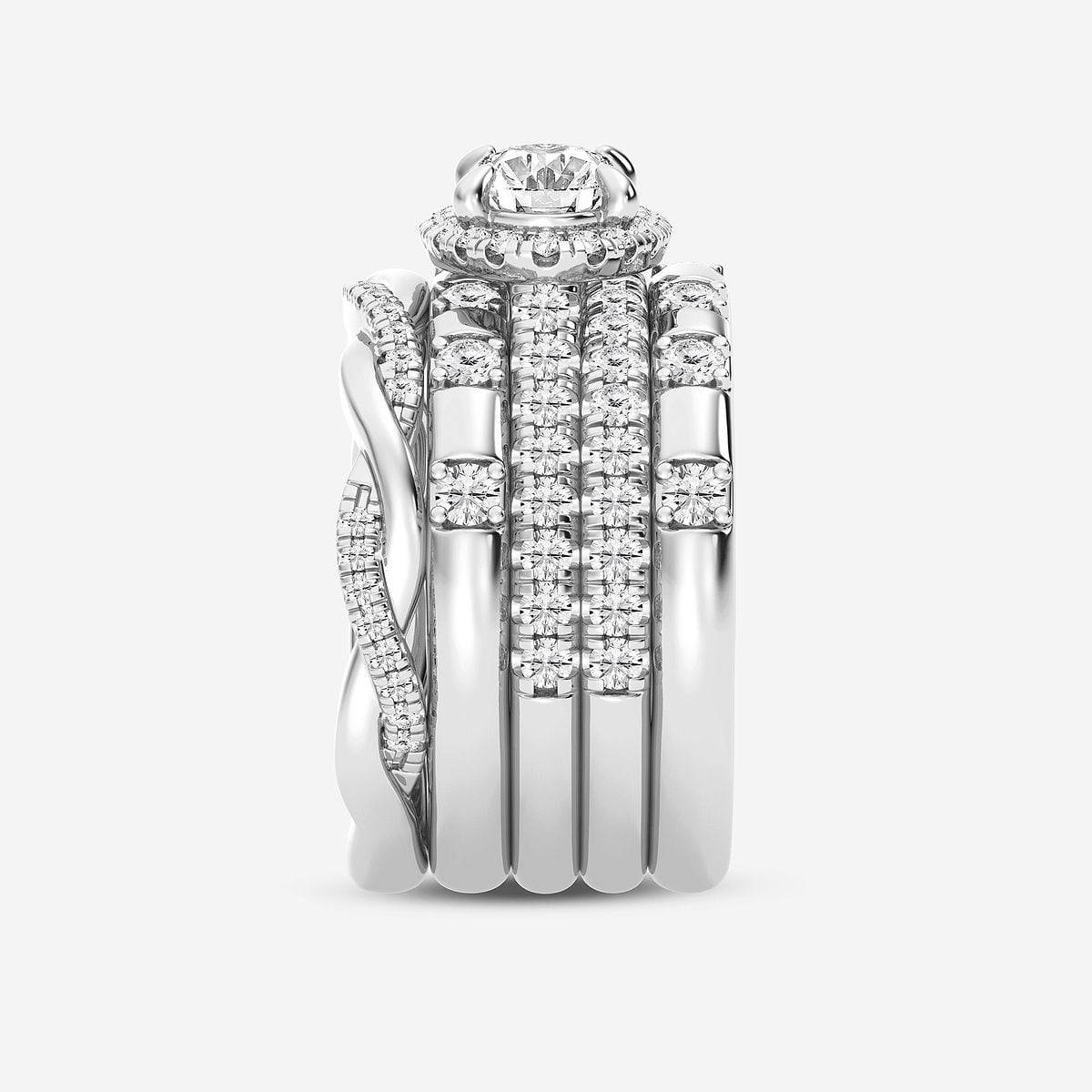 Additional Image 1 for  2 1/4 ctw Oval Lab Grown Diamond East-West Halo Stackable Ring