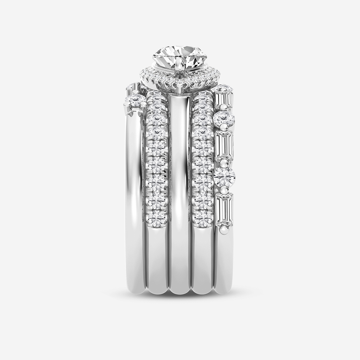 Additional Image 1 for  2 3/8 ctw Pear Lab Grown Diamond East-West Halo Stackable Ring