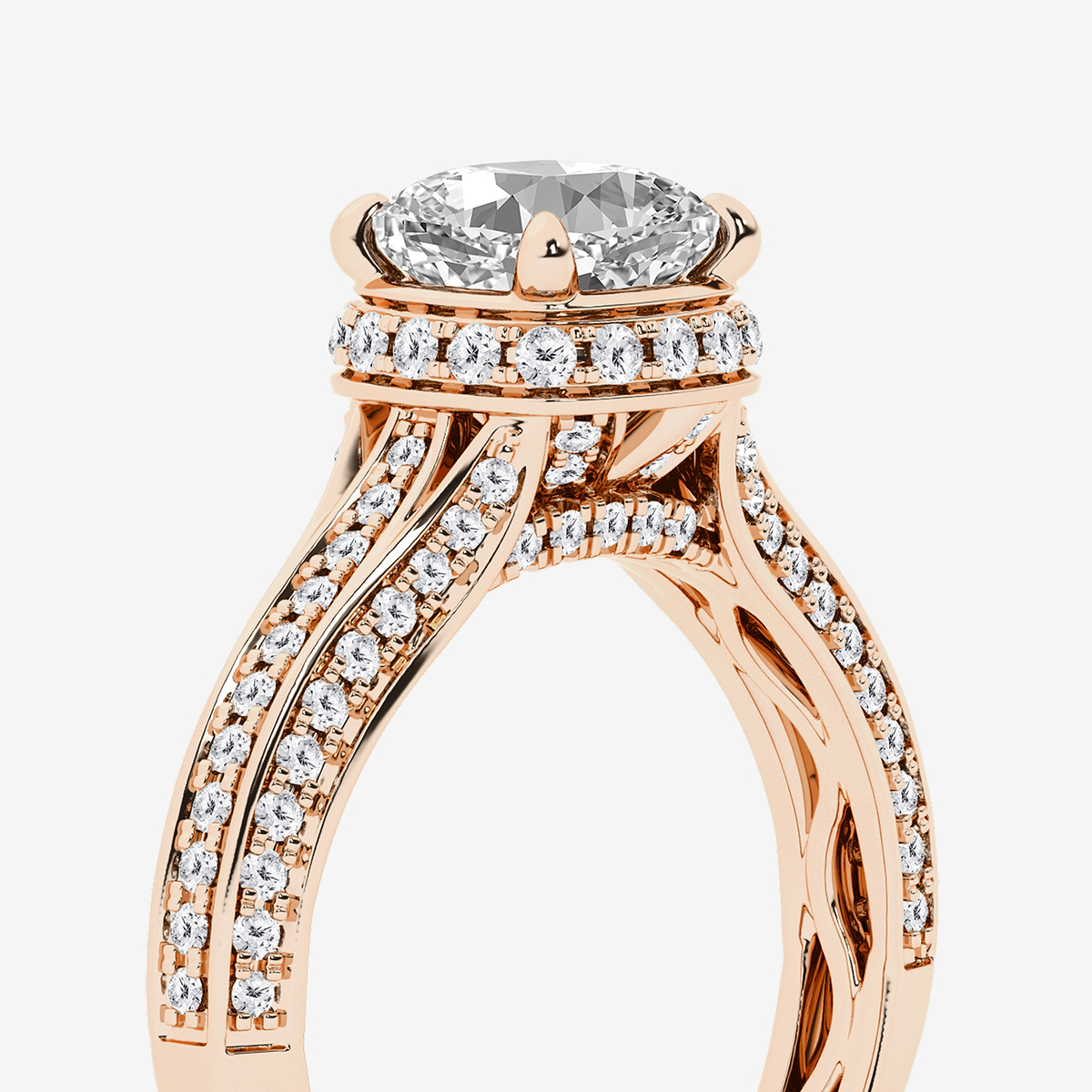 Additional Image 2 for  2 1/2 ctw Cushion Lab Grown Diamond Channel Band Halo Bridal Set