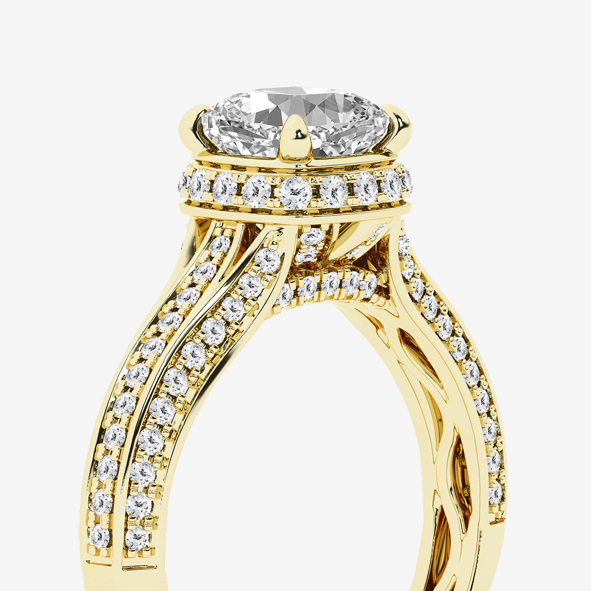 Additional Image 2 for  2 1/2 ctw Cushion Lab Grown Diamond Channel Band Halo Bridal Set