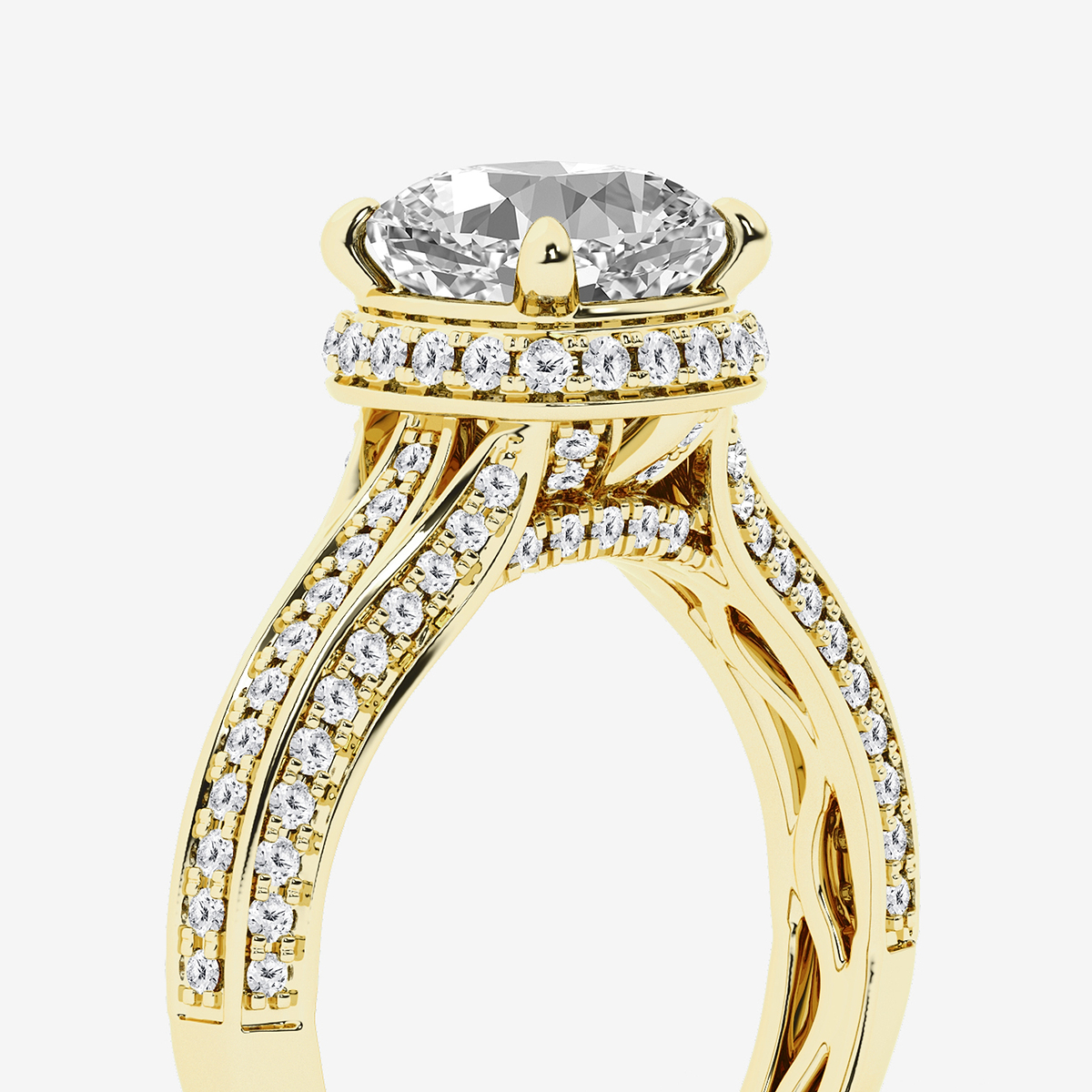 Additional Image 2 for  3 ctw Cushion Lab Grown Diamond Channel Band Halo Bridal Set