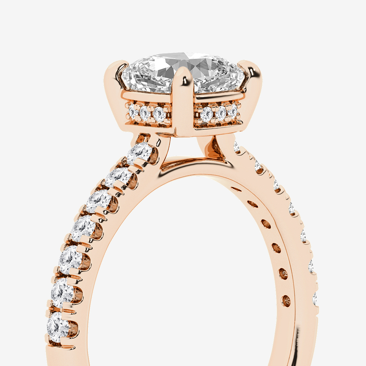 Additional Image 2 for  2 1/4 ctw Cushion Lab Grown Diamond Hidden Halo Bridal Set