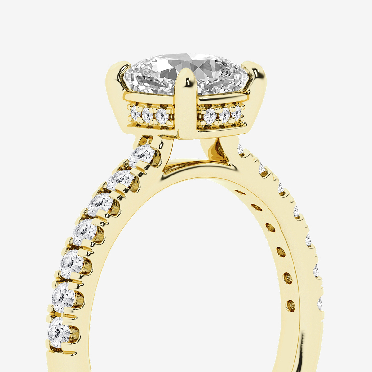 Additional Image 2 for  2 1/4 ctw Cushion Lab Grown Diamond Hidden Halo Bridal Set