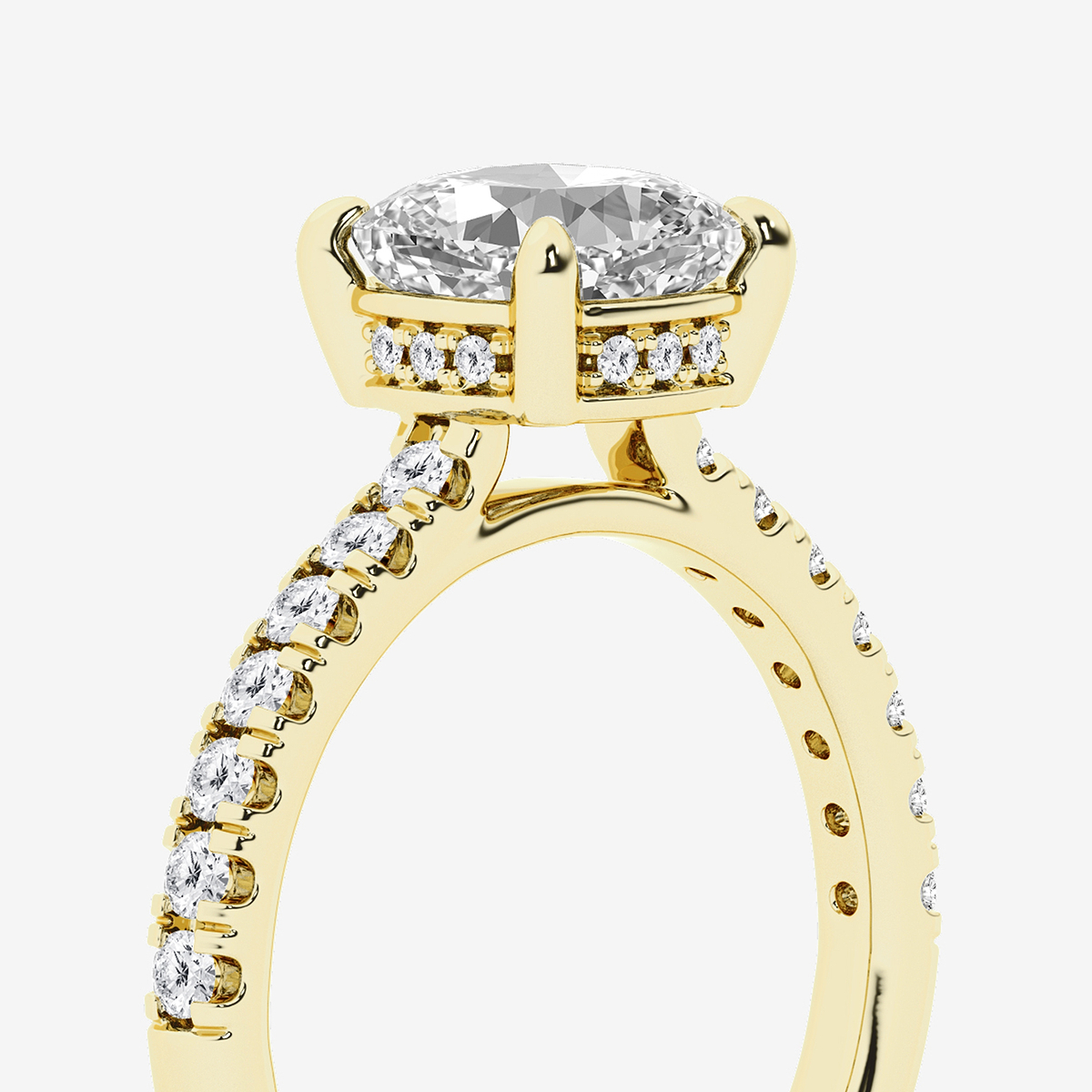 Additional Image 2 for  2 3/4 ctw Cushion Lab Grown Diamond Hidden Halo Bridal Set