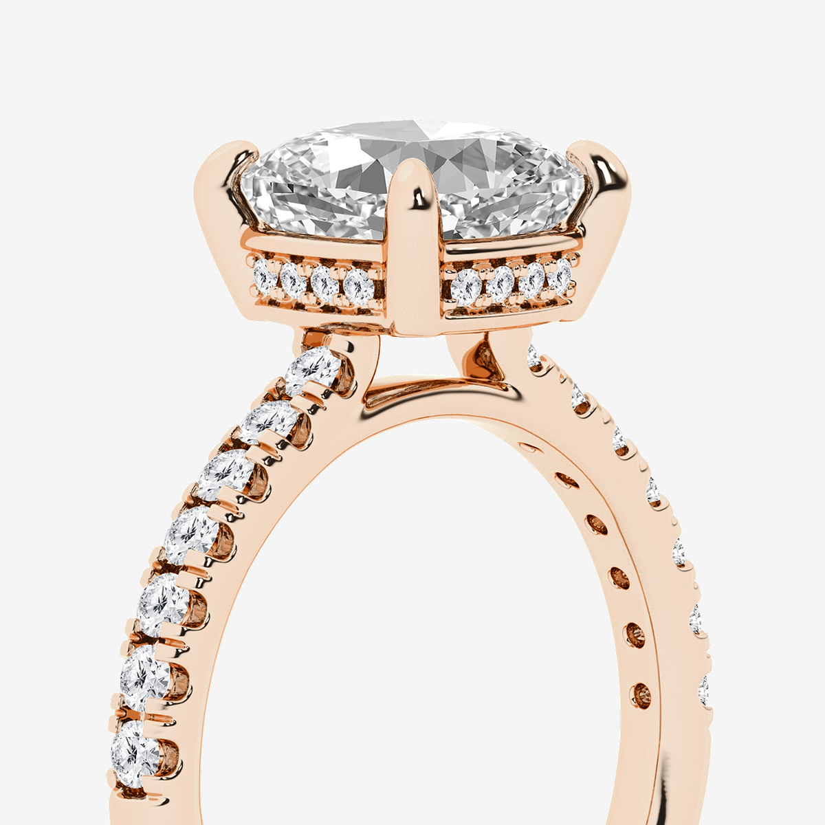 Additional Image 2 for  3 3/4 ctw Cushion Lab Grown Diamond Hidden Halo Bridal Set