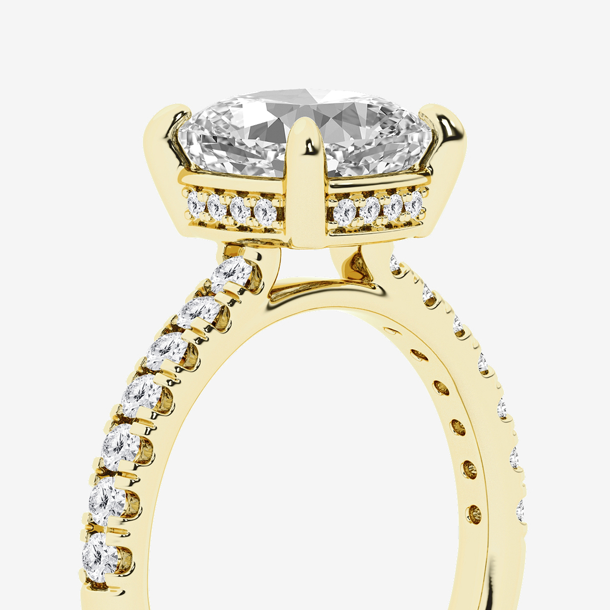 Additional Image 2 for  3 3/4 ctw Cushion Lab Grown Diamond Hidden Halo Bridal Set