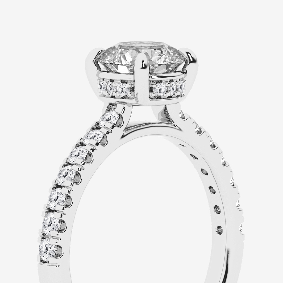 Additional Image 2 for  2 1/4 ctw Round Lab Grown Diamond Hidden Halo Bridal Set
