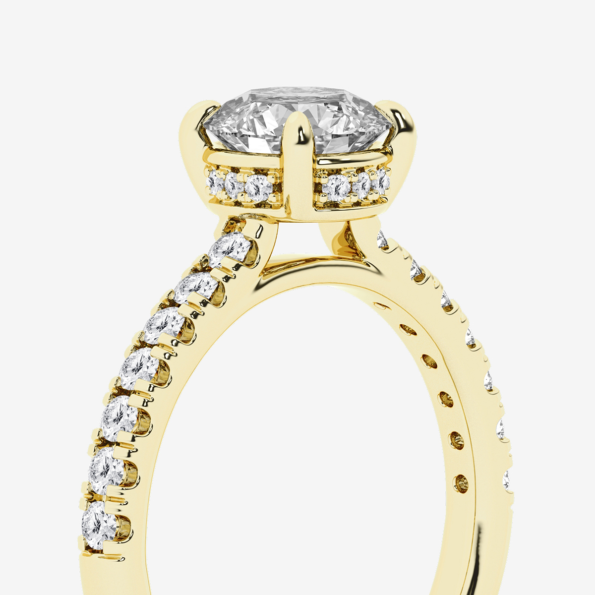 Additional Image 2 for  2 1/4 ctw Round Lab Grown Diamond Hidden Halo Bridal Set