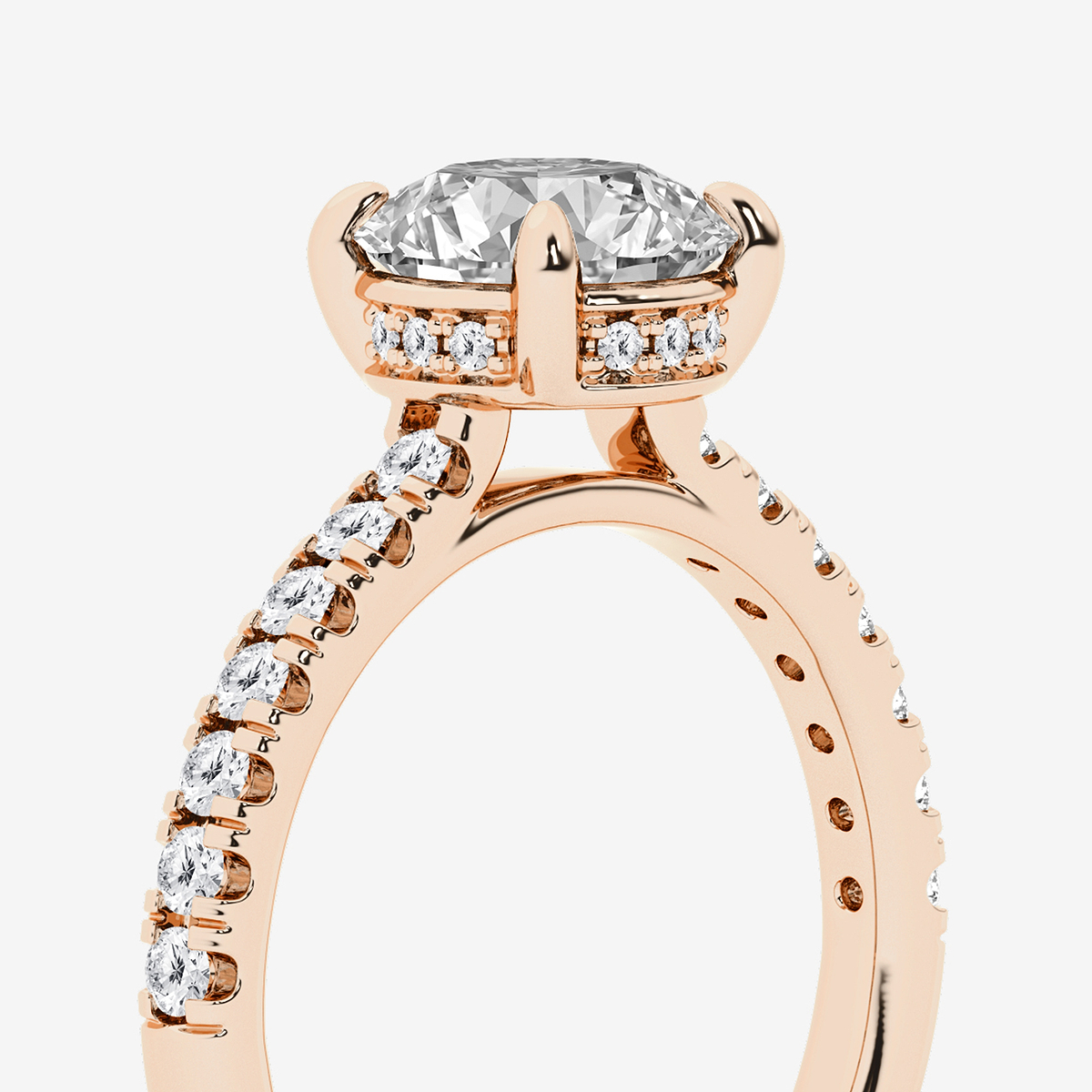 Additional Image 2 for  2 3/4 ctw Round Lab Grown Diamond Hidden Halo Bridal Set