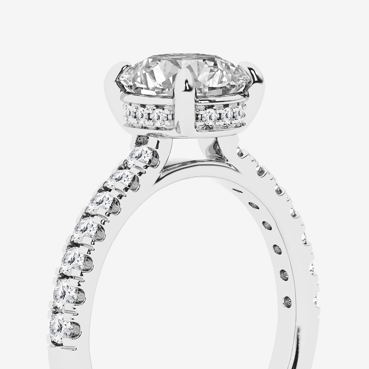 Additional Image 2 for  2 3/4 ctw Round Lab Grown Diamond Hidden Halo Bridal Set