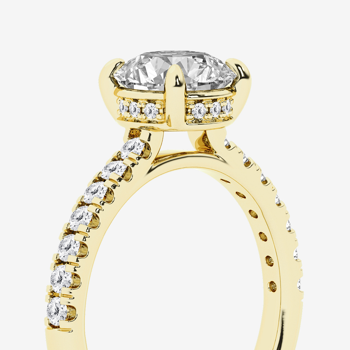 Additional Image 2 for  2 3/4 ctw Round Lab Grown Diamond Hidden Halo Bridal Set