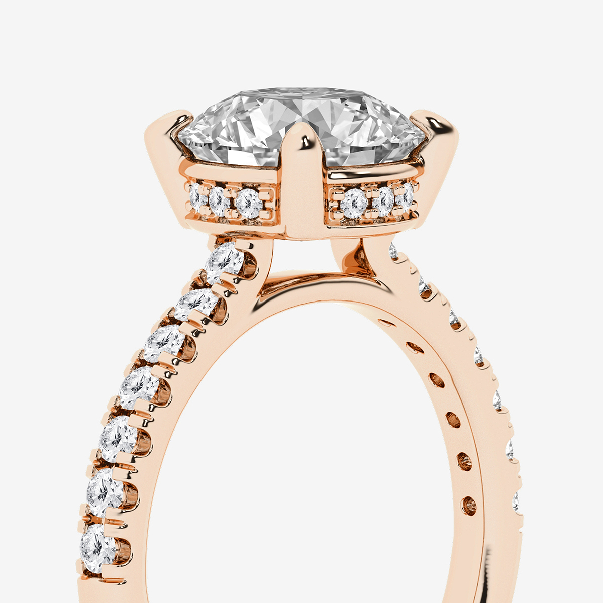 Additional Image 2 for  3 3/4 ctw Round Lab Grown Diamond Hidden Halo Bridal Set