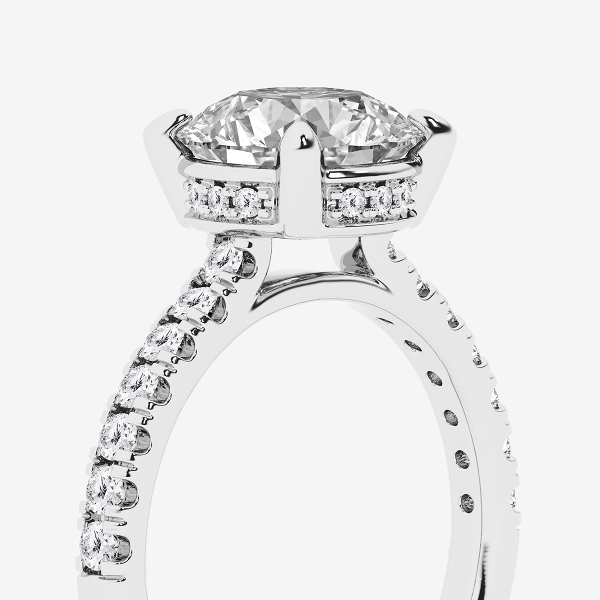 Additional Image 2 for  3 3/4 ctw Round Lab Grown Diamond Hidden Halo Bridal Set
