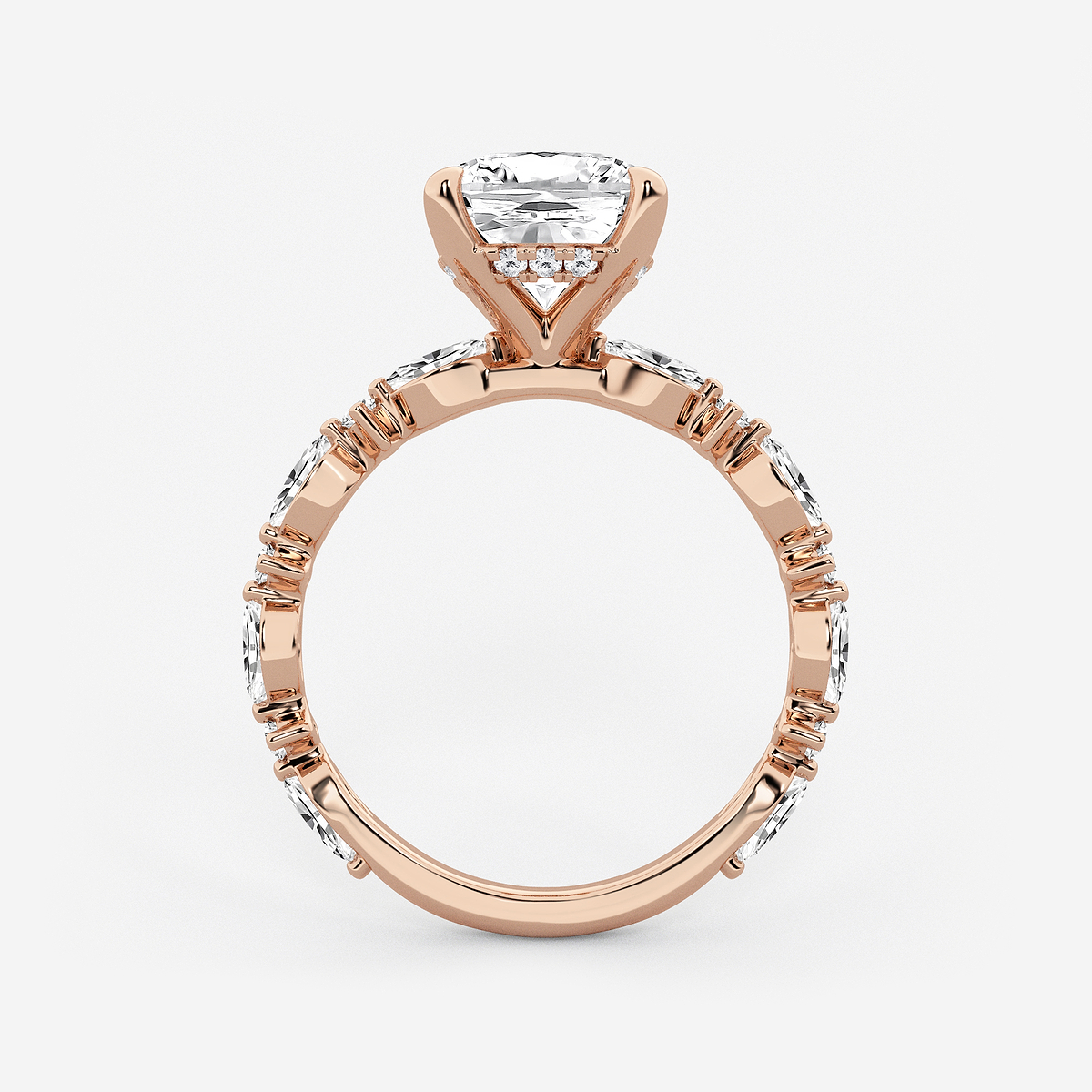 Additional Image 1 for  4 2/5 ctw Cushion Lab Grown Diamond Bridal Set