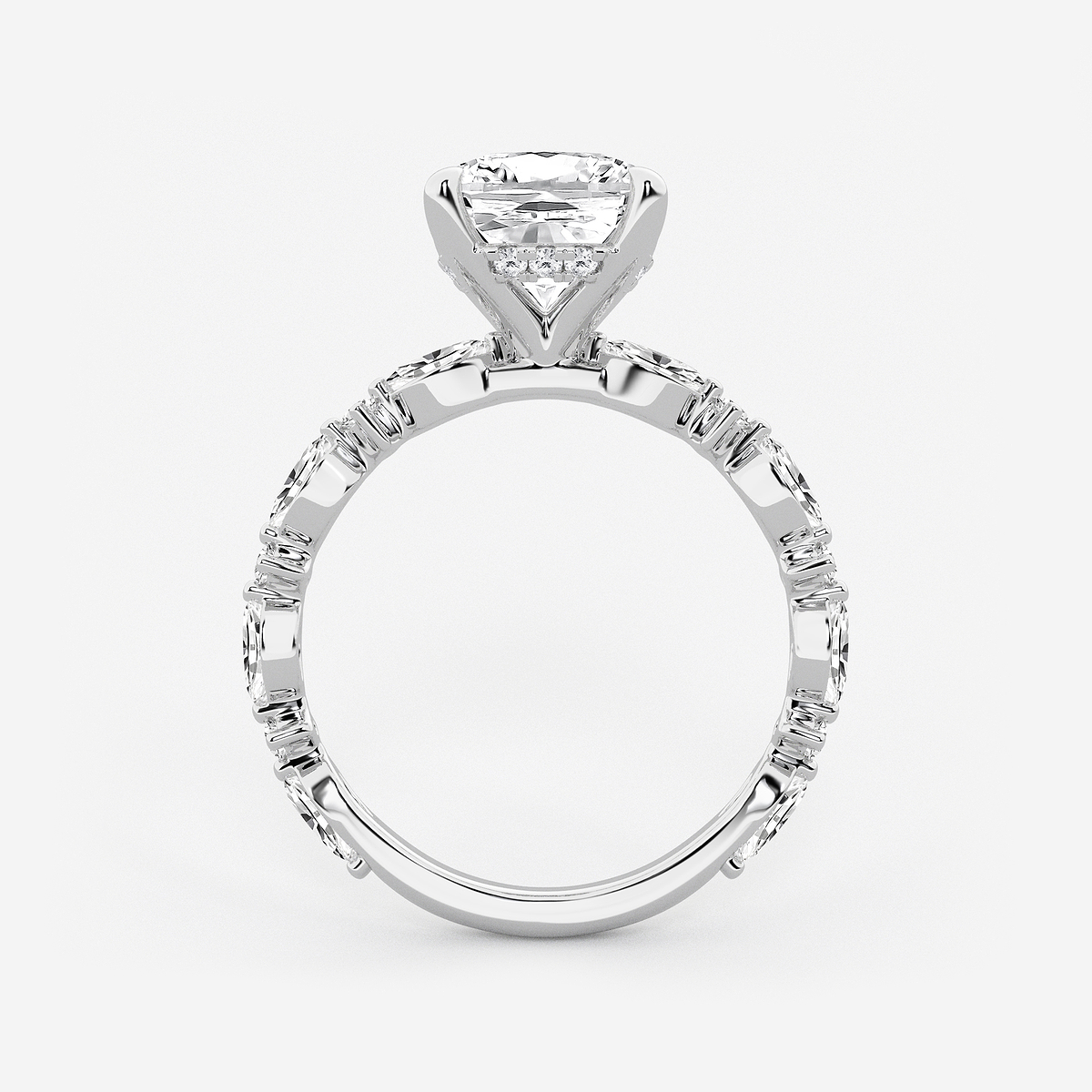 Additional Image 1 for  4 2/5 ctw Cushion Lab Grown Diamond Bridal Set