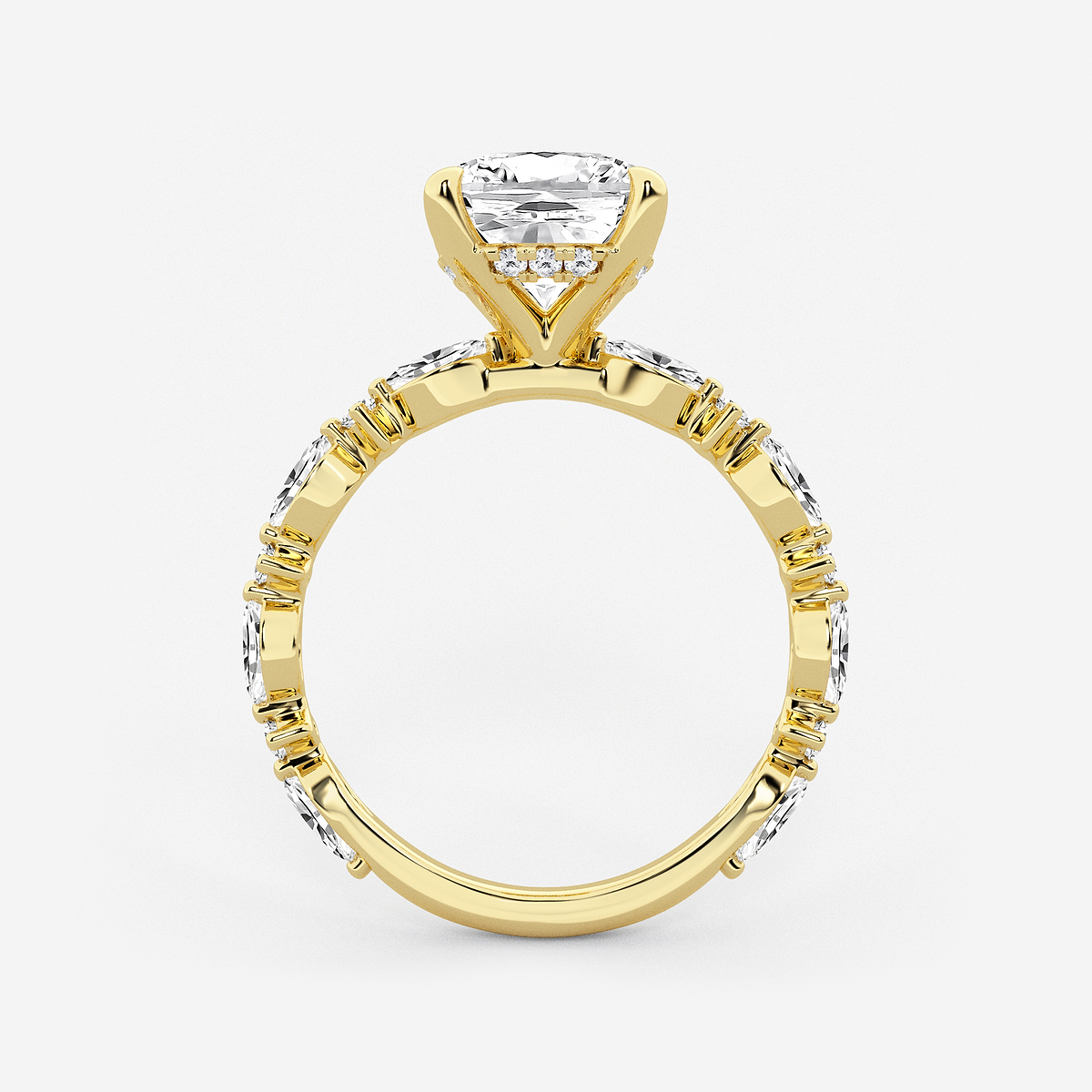 Additional Image 1 for  4 2/5 ctw Cushion Lab Grown Diamond Bridal Set