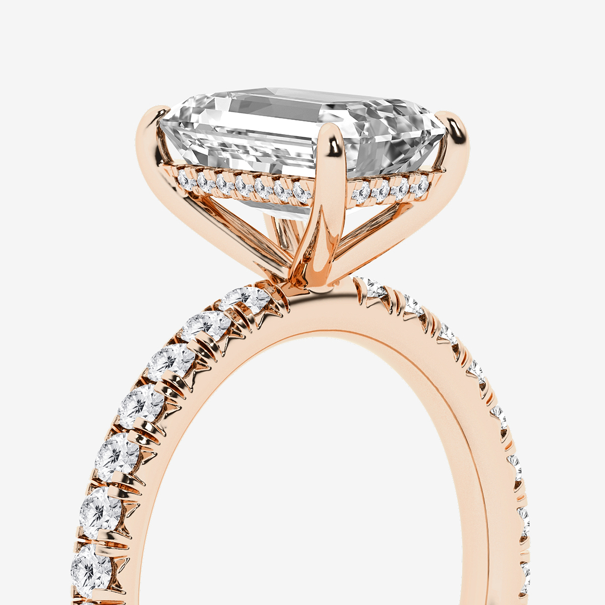 Additional Image 2 for  4 1/3 ctw Emerald Lab Grown Diamond Bridal Set