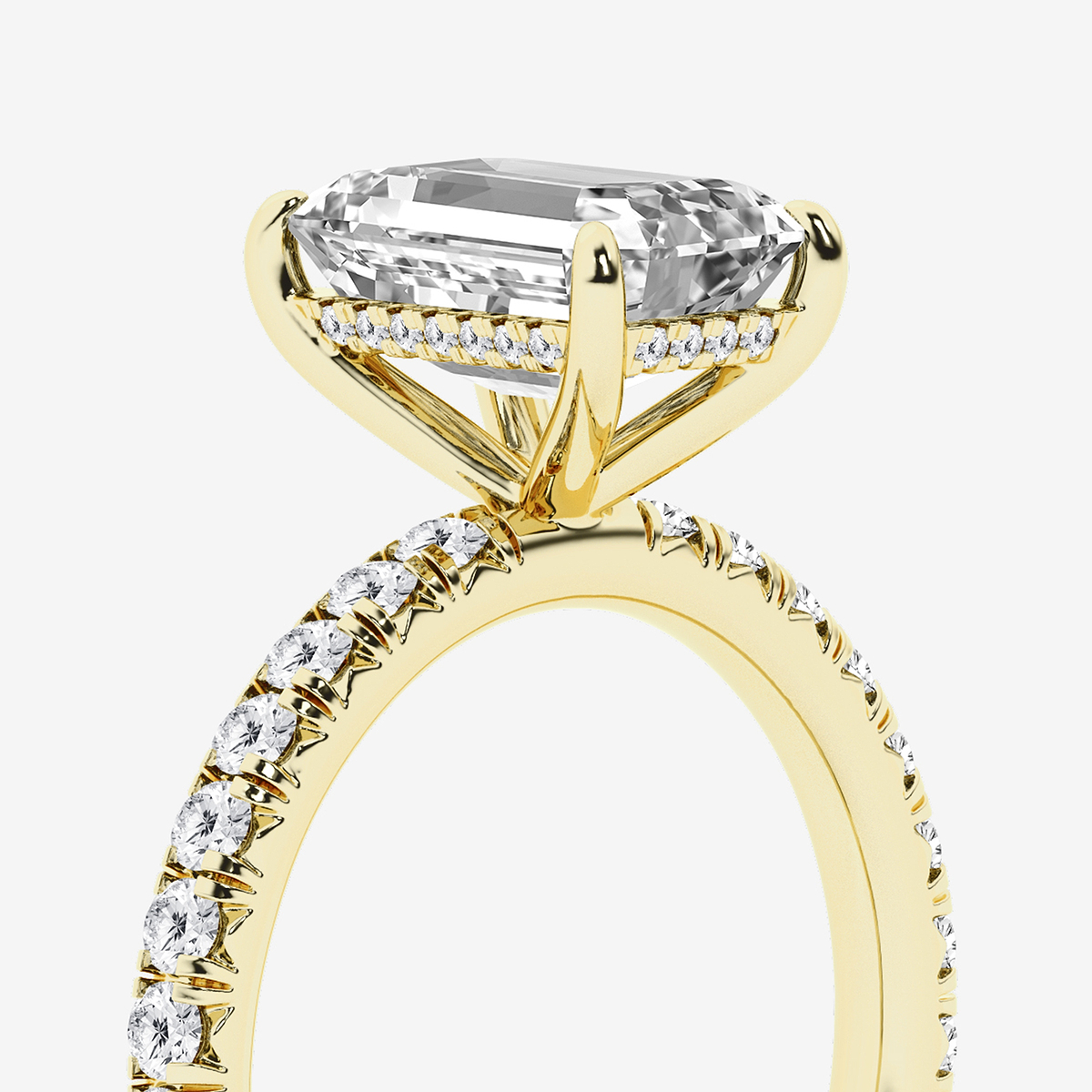 Additional Image 2 for  4 1/3 ctw Emerald Lab Grown Diamond Bridal Set