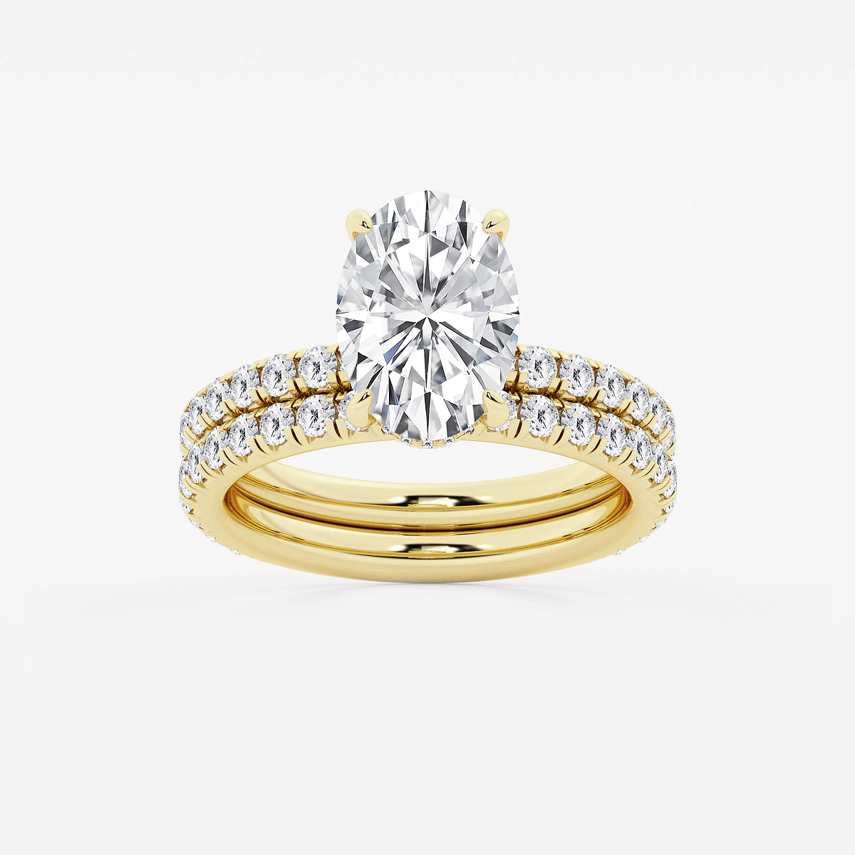4 1/3 ctw Oval Lab Grown Diamond Bridal Set