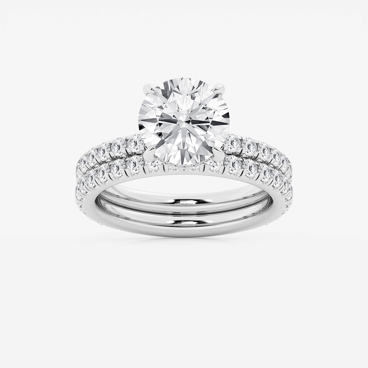 4 1/3 ctw Round Lab Grown Diamond Bridal Set