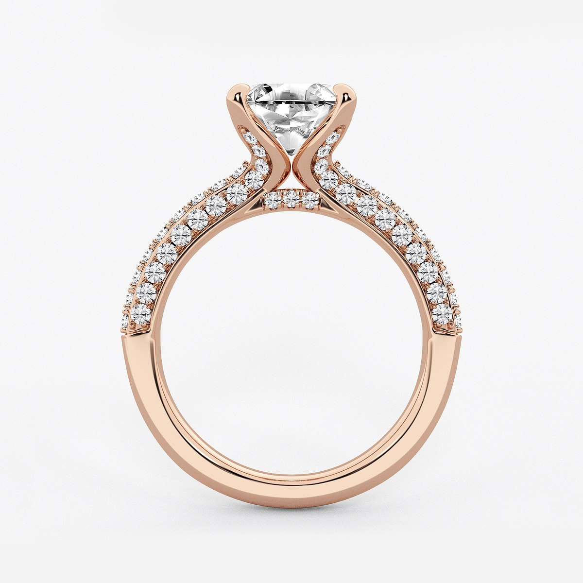 Additional Image 1 for  3 1/8 ctw Asscher Lab Grown Diamond Micro Pave Bridal Set