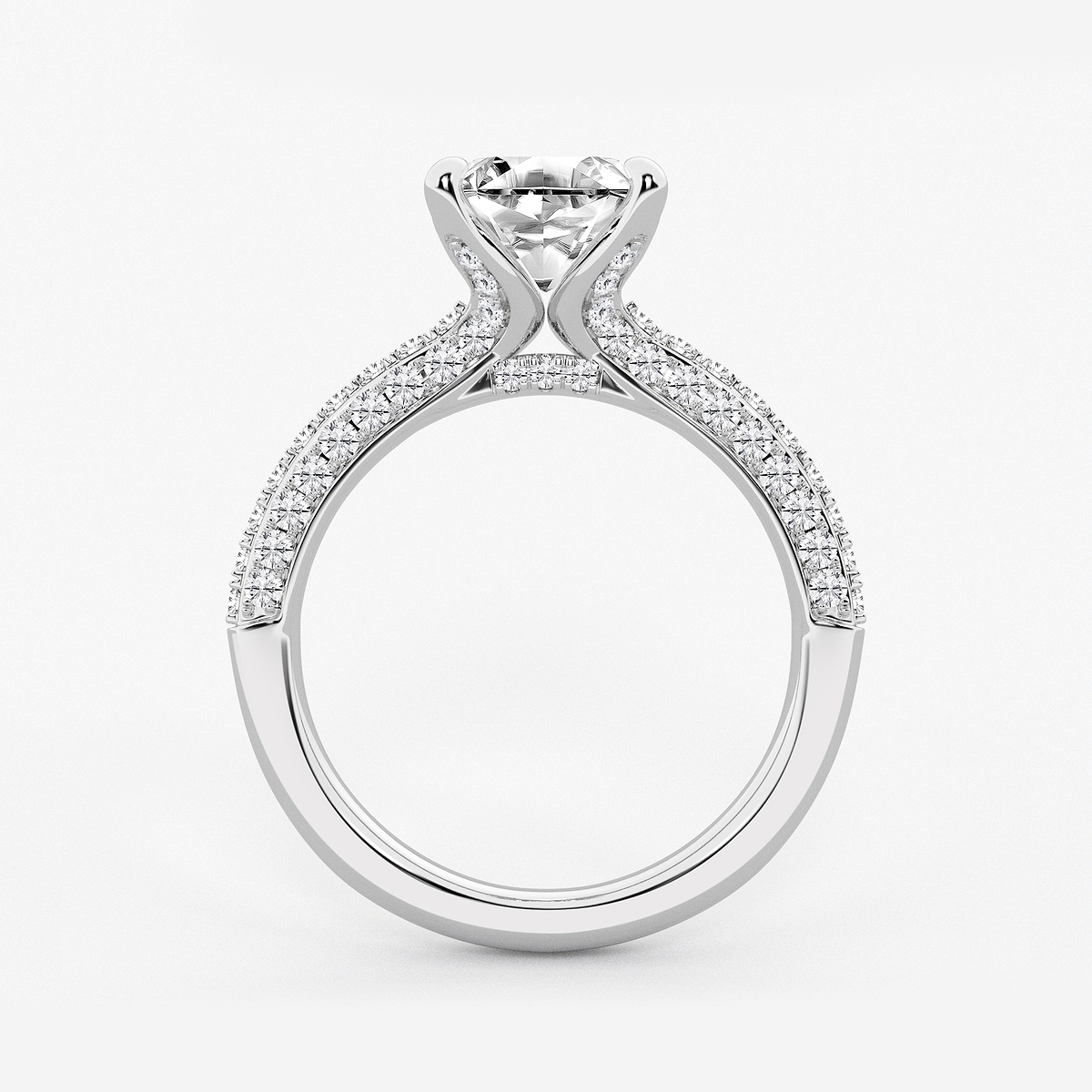 Additional Image 1 for  3 1/8 ctw Asscher Lab Grown Diamond Micro Pave Bridal Set