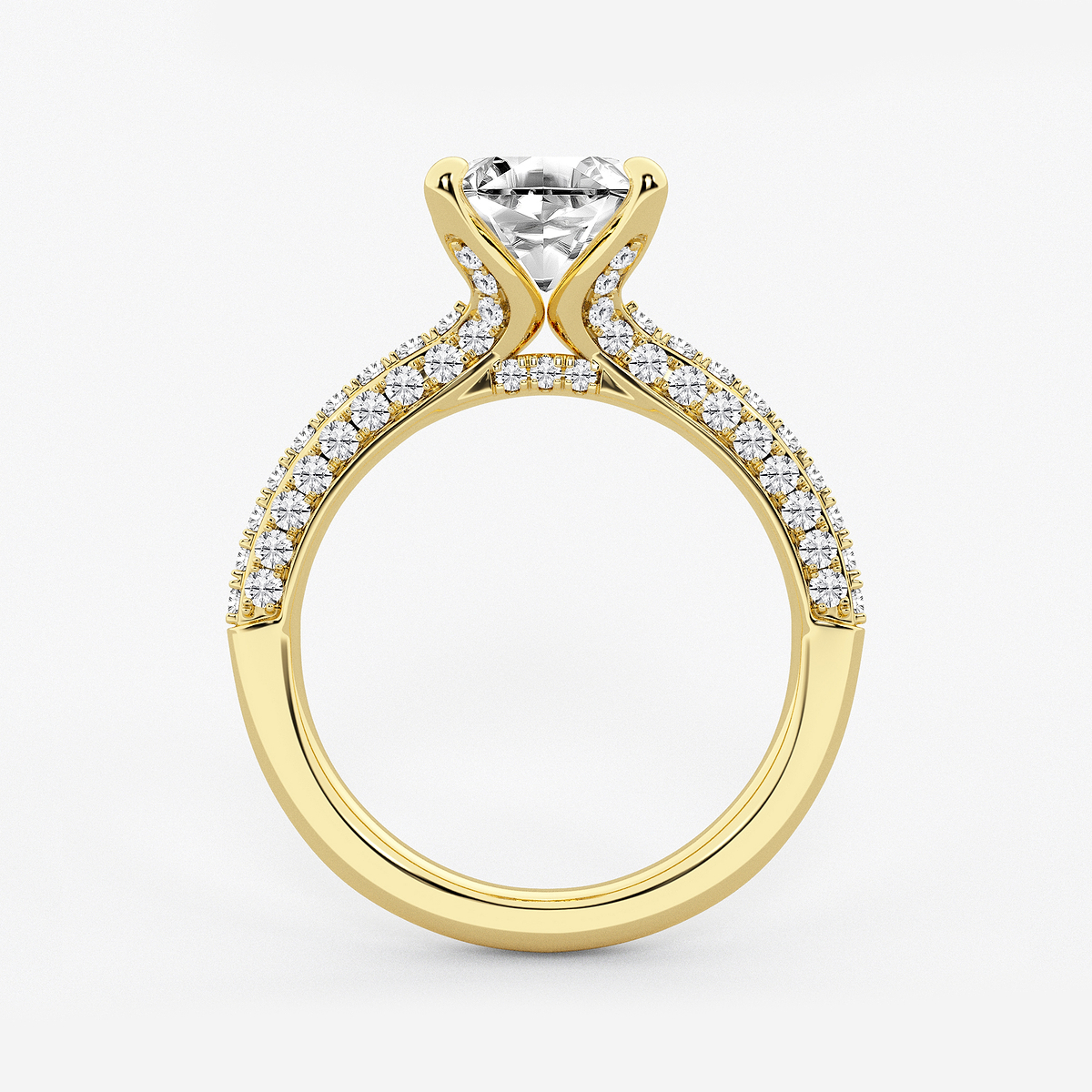 Additional Image 1 for  3 1/8 ctw Asscher Lab Grown Diamond Micro Pave Bridal Set