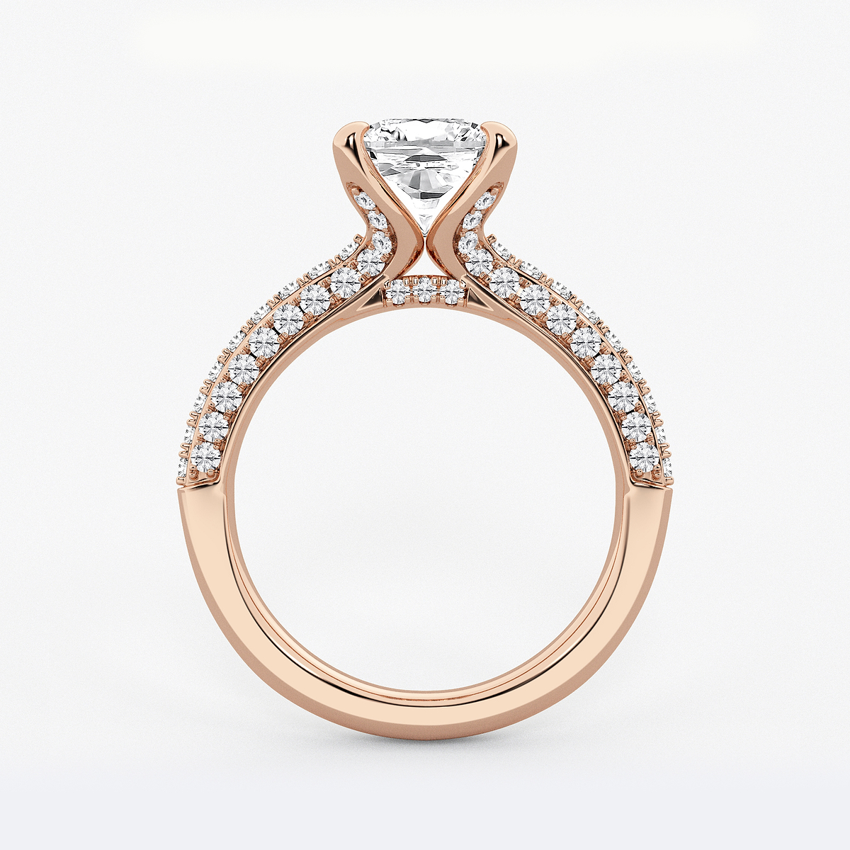 Additional Image 1 for  3 1/8 ctw Cushion Lab Grown Diamond Micro Pave Bridal Set