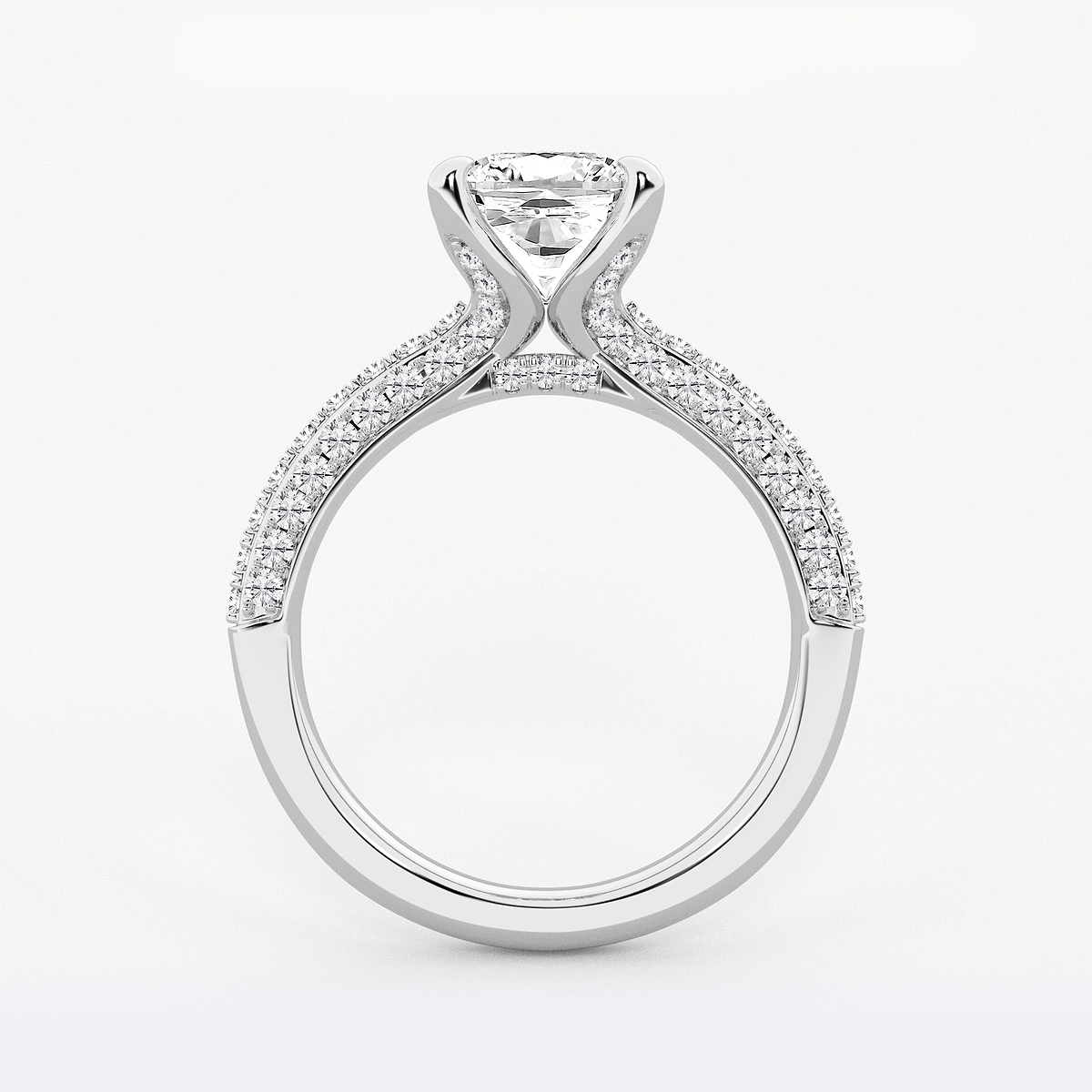 Additional Image 1 for  3 1/8 ctw Cushion Lab Grown Diamond Micro Pave Bridal Set