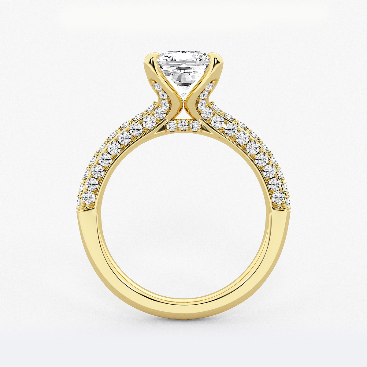 Additional Image 1 for  3 1/8 ctw Cushion Lab Grown Diamond Micro Pave Bridal Set