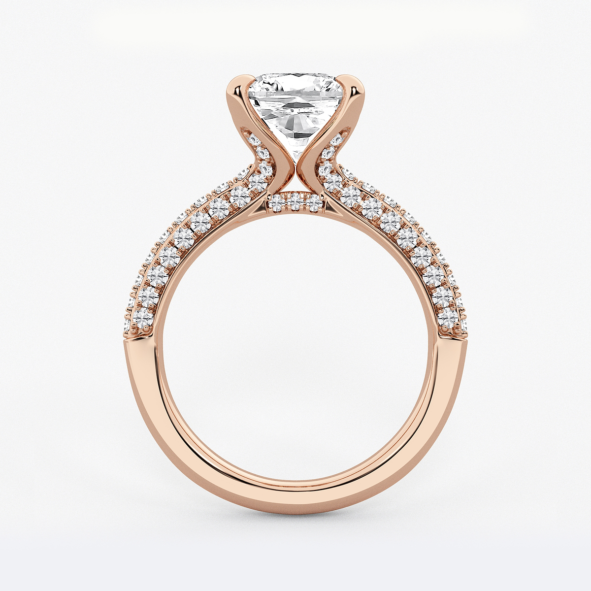 Additional Image 1 for  4 1/8 ctw Cushion Lab Grown Diamond Micro Pave Bridal Set