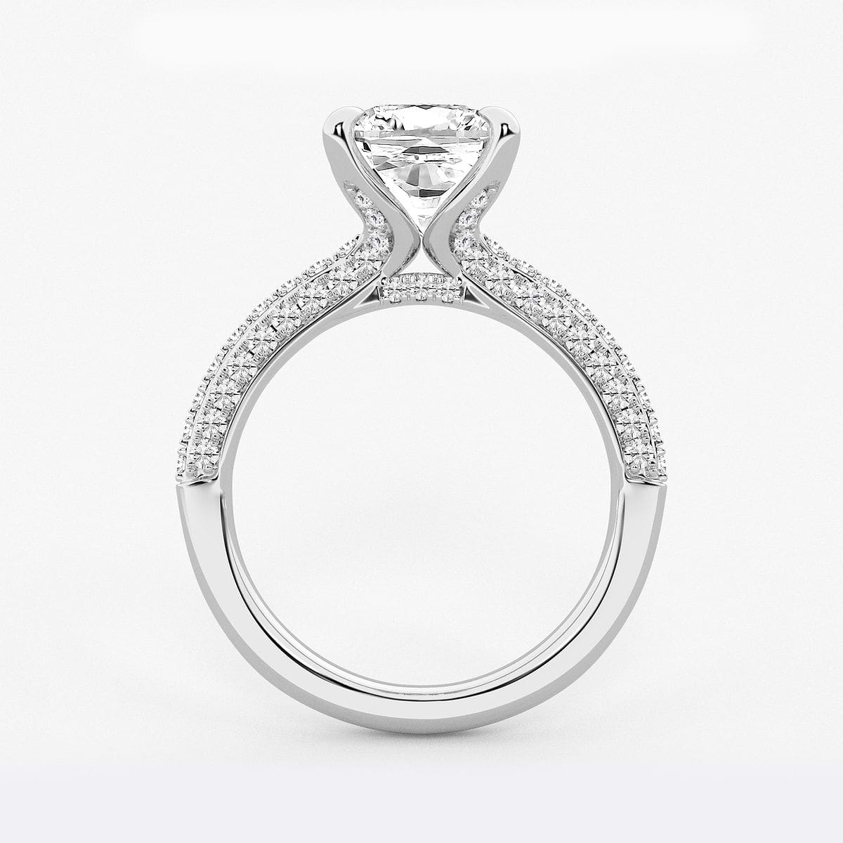 Additional Image 1 for  4 1/8 ctw Cushion Lab Grown Diamond Micro Pave Bridal Set