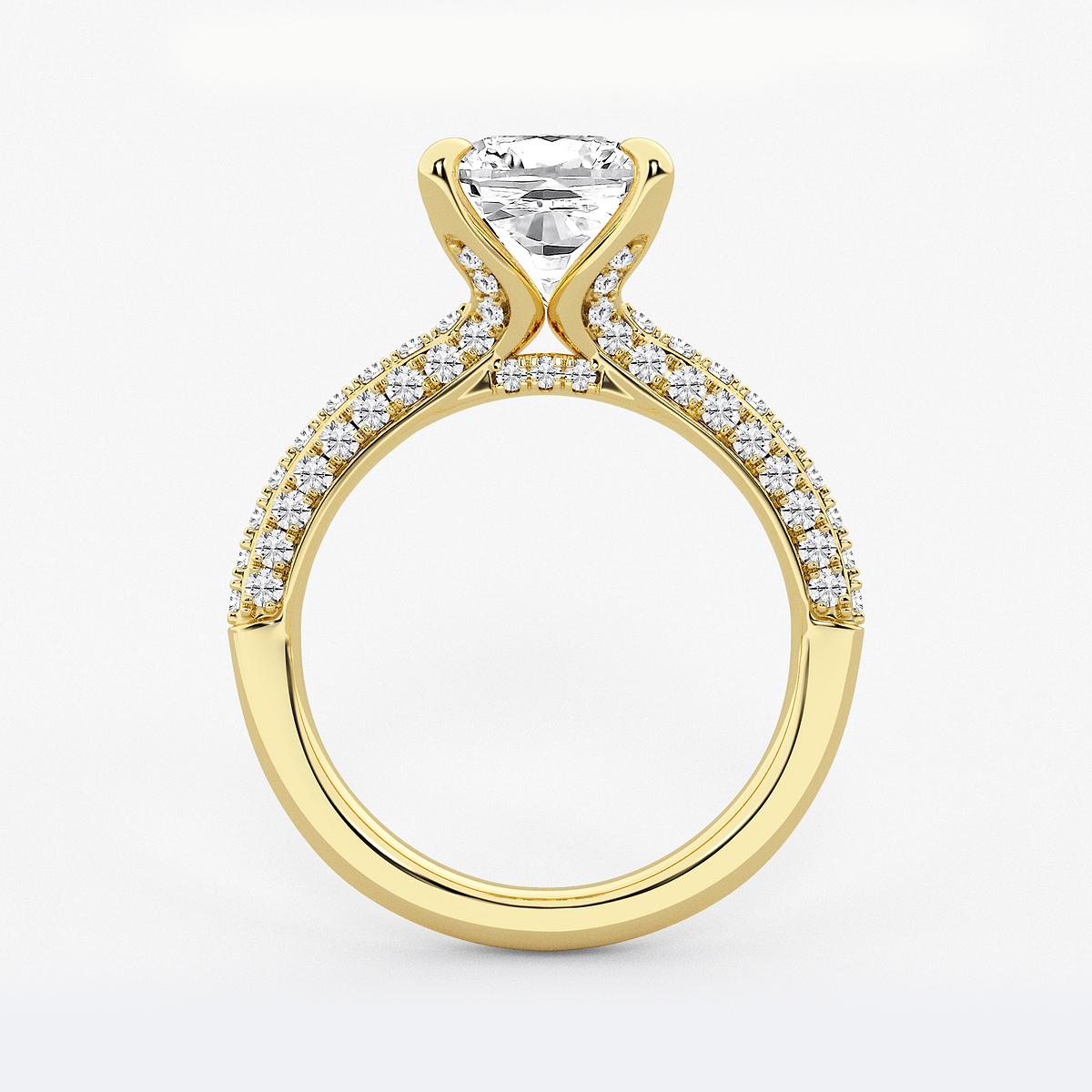 Additional Image 1 for  4 1/8 ctw Cushion Lab Grown Diamond Micro Pave Bridal Set