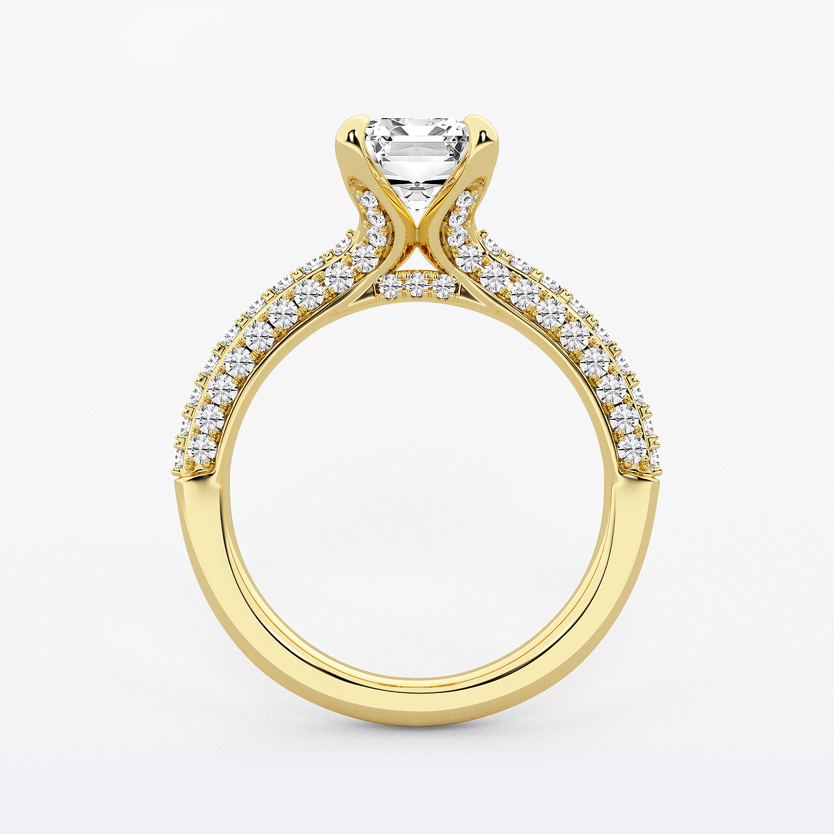 Additional Image 1 for  3 1/8 ctw Emerald Lab Grown Diamond Micro Pave Bridal Set