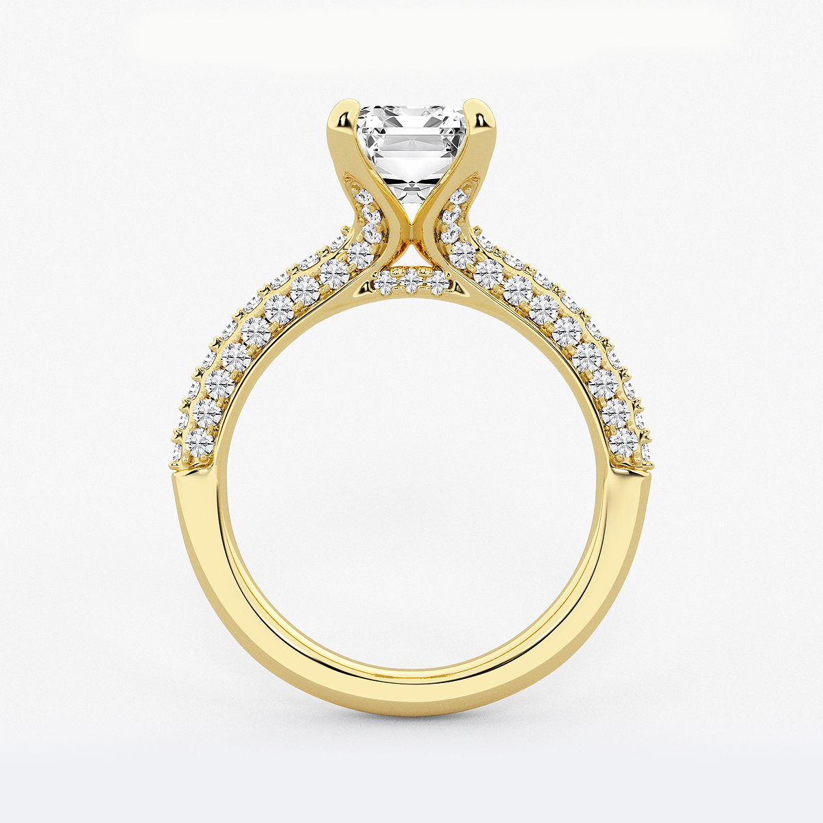 Additional Image 1 for  4 1/8 ctw Emerald Lab Grown Diamond Micro Pave Bridal Set
